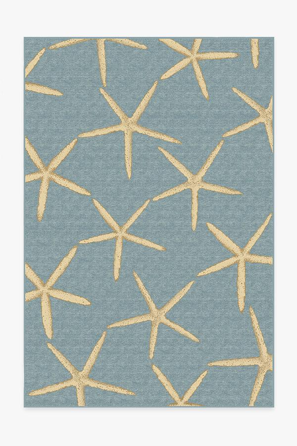 Starfish Pale Blue Rug 6'x9' | Stain-Resistant