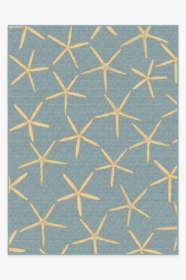Starfish Pale Blue Rug 9'x12' | Stain-Resistant
