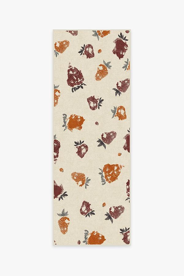 Strawberries Orange Rug 2.5'x7' | Stain-Resistant