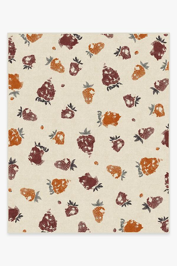 Strawberries Orange Rug 8'x10' | Stain-Resistant