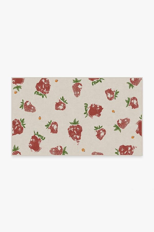Strawberries Red Rug 3'x5' | Stain-Resistant