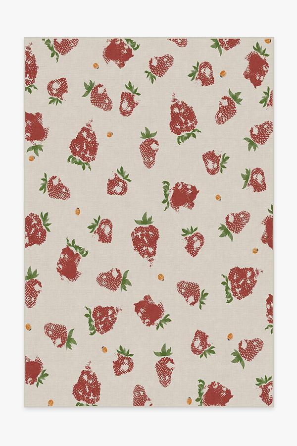Strawberries Red Rug 6'x9' | Stain-Resistant