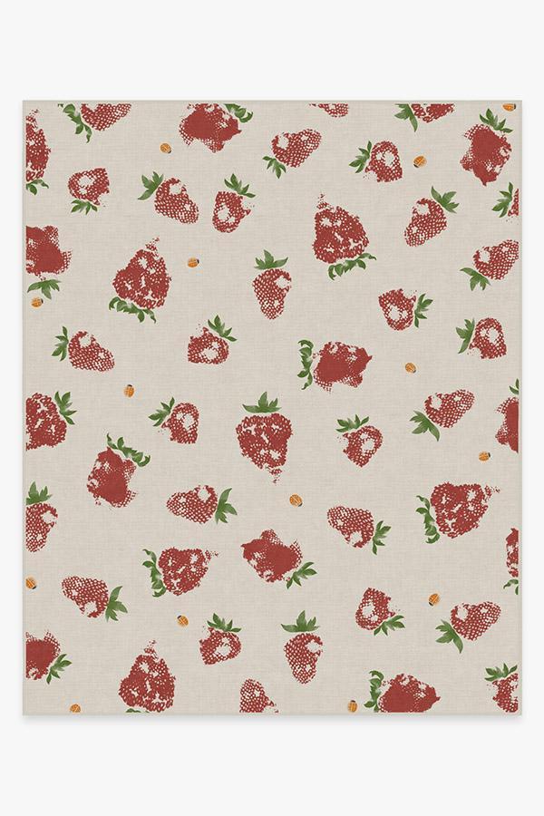 Strawberries Red Rug 8'x10' | Stain-Resistant
