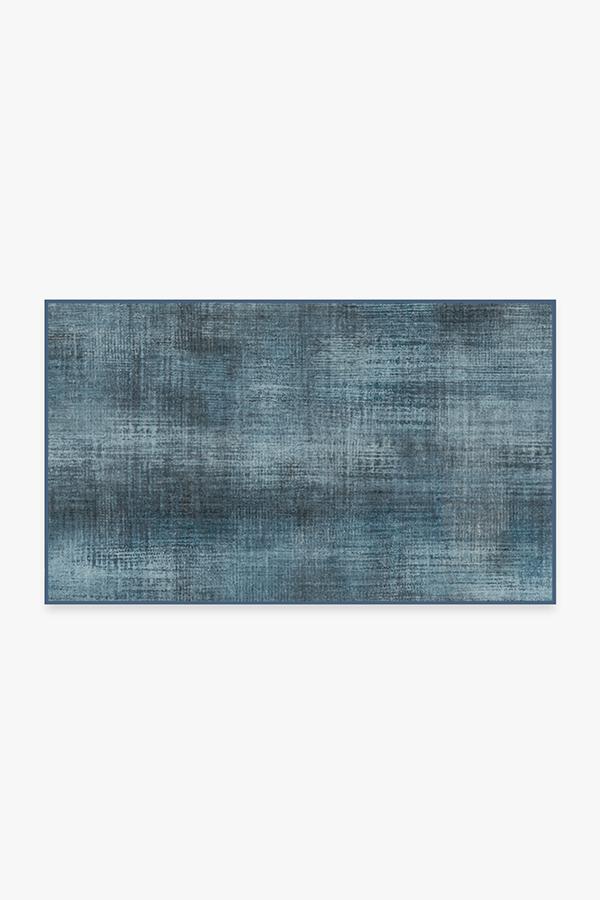 Sudaria Solid Cosmic Blue Rug 3'x5' | Stain-Resistant
