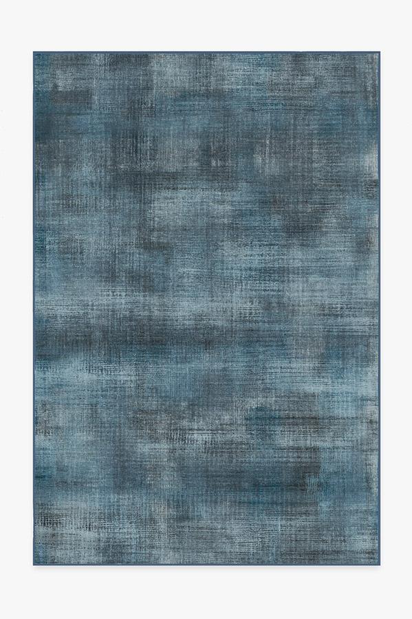 Sudaria Solid Cosmic Blue Rug 6'x9' | Stain-Resistant