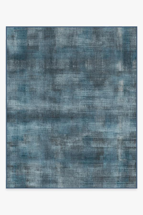 Sudaria Solid Cosmic Blue Rug 8'x10' | Stain-Resistant