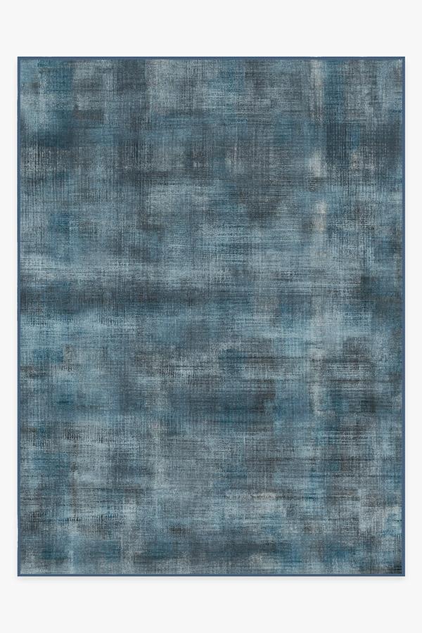 Sudaria Solid Cosmic Blue Rug 9'x12' | Stain-Resistant