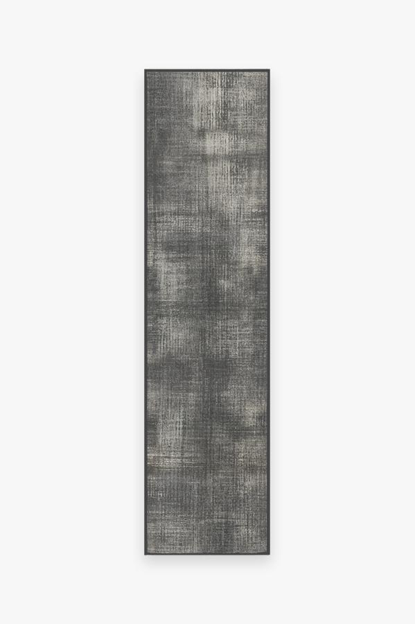 Sudaria Solid Greyscale Rug 2.5'x10' | Stain-Resistant