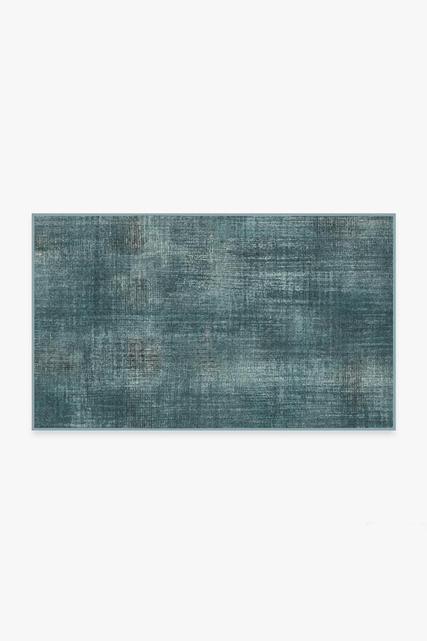 Sudaria Solid Teal Blue Rug 3'x5' | Stain-Resistant