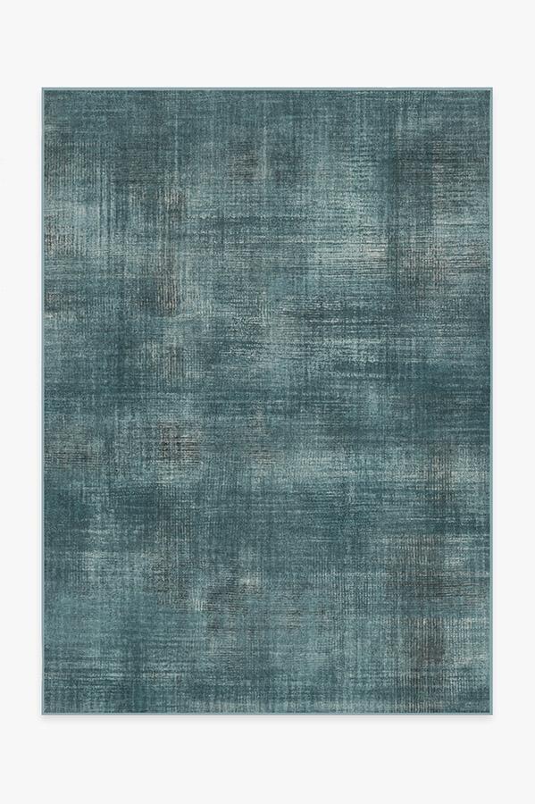 Sudaria Solid Teal Blue Rug 5'x7' | Stain-Resistant