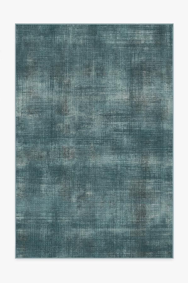 Sudaria Solid Teal Blue Rug 6'x9' | Stain-Resistant