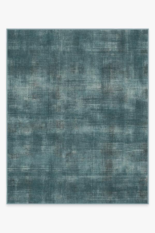 Sudaria Solid Teal Blue Rug 8'x10' | Stain-Resistant