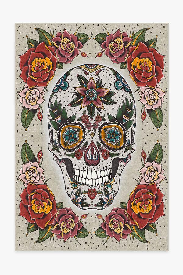 Sugar Skull Rug 6'x9' | Stain-Resistant