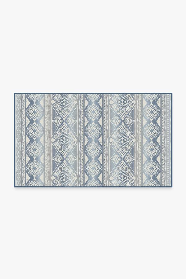 Suku Blue Rug 3'x5' | Stain-Resistant