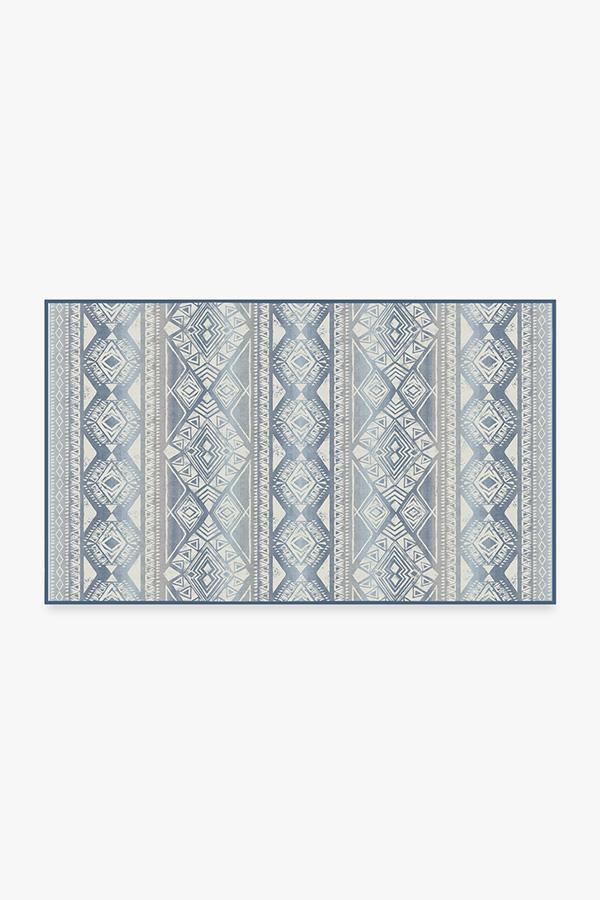 Suku Blue Rug 3'x5' | Stain-Resistant