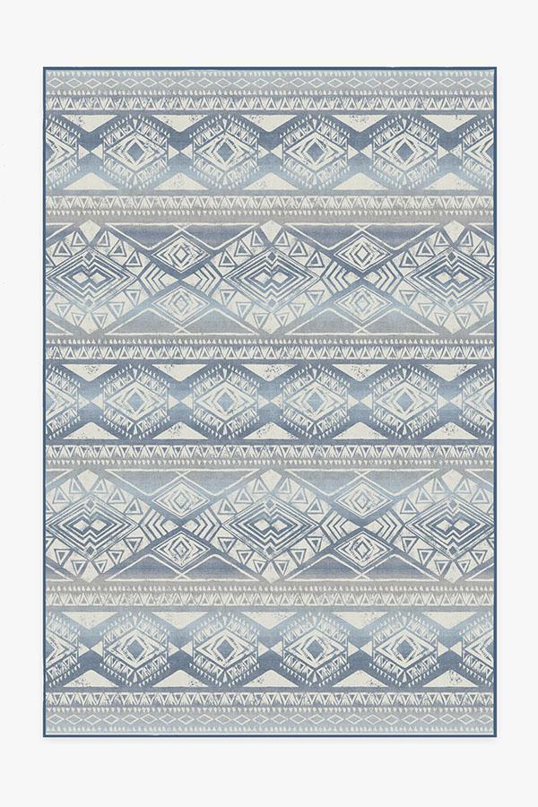 Suku Blue Rug 6'x9' | Stain-Resistant