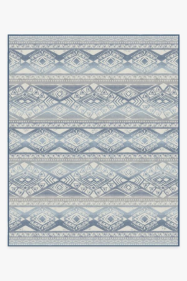 Suku Blue Rug 8'x10' | Stain-Resistant
