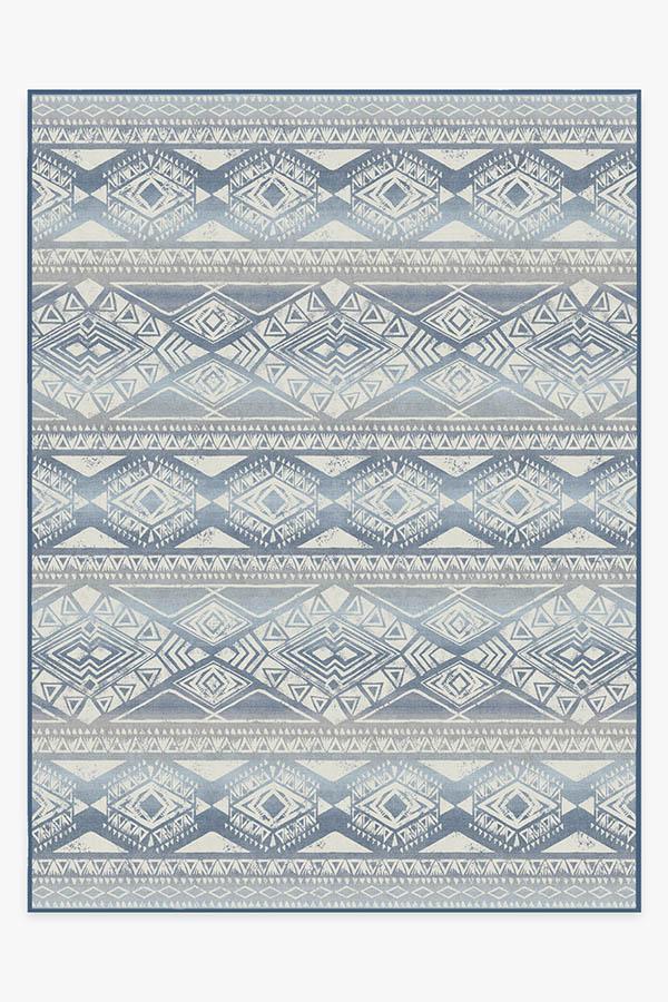 Suku Blue Rug 9'x12' | Stain-Resistant