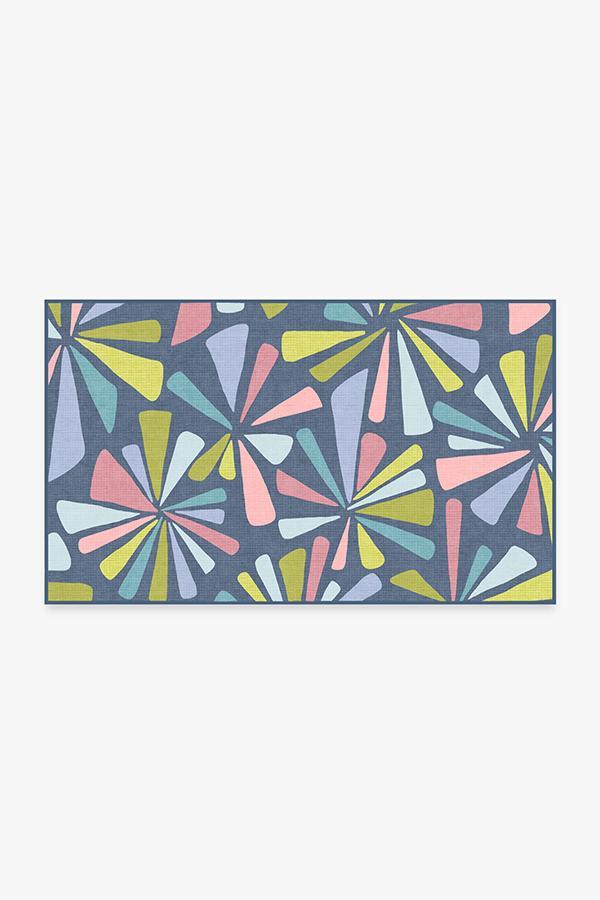 Sunburst Teal Rug 3'x5' | Stain-Resistant
