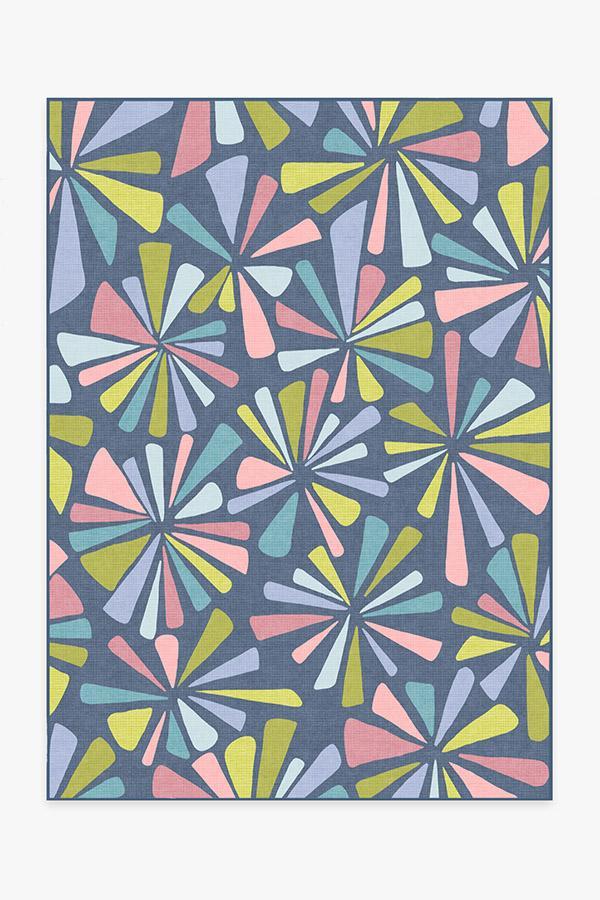 Sunburst Teal Rug 5'x7' | Stain-Resistant
