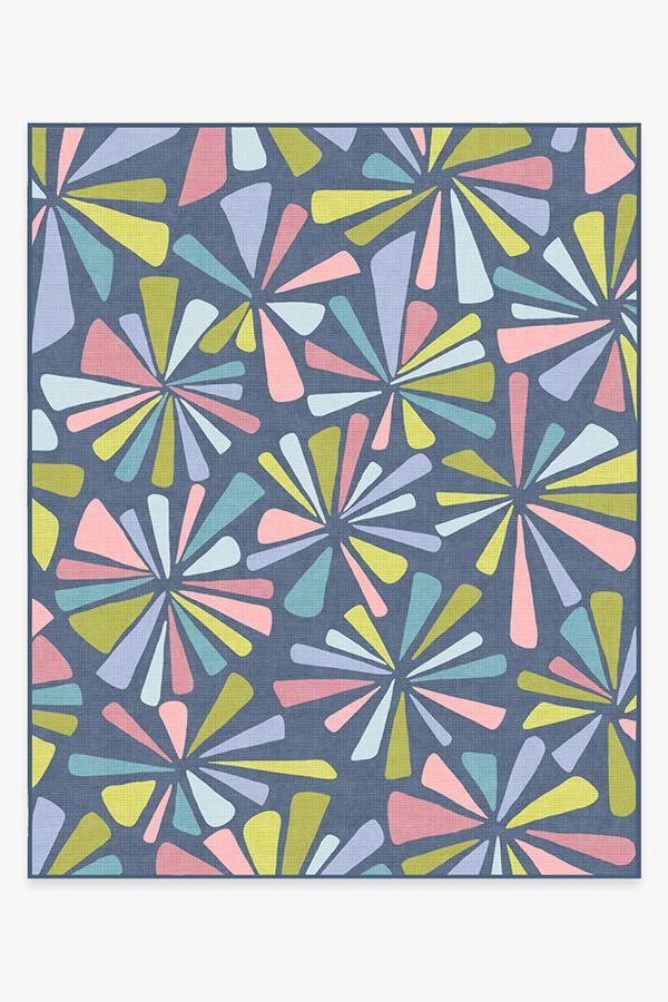Sunburst Teal Rug 8'x10' | Stain-Resistant