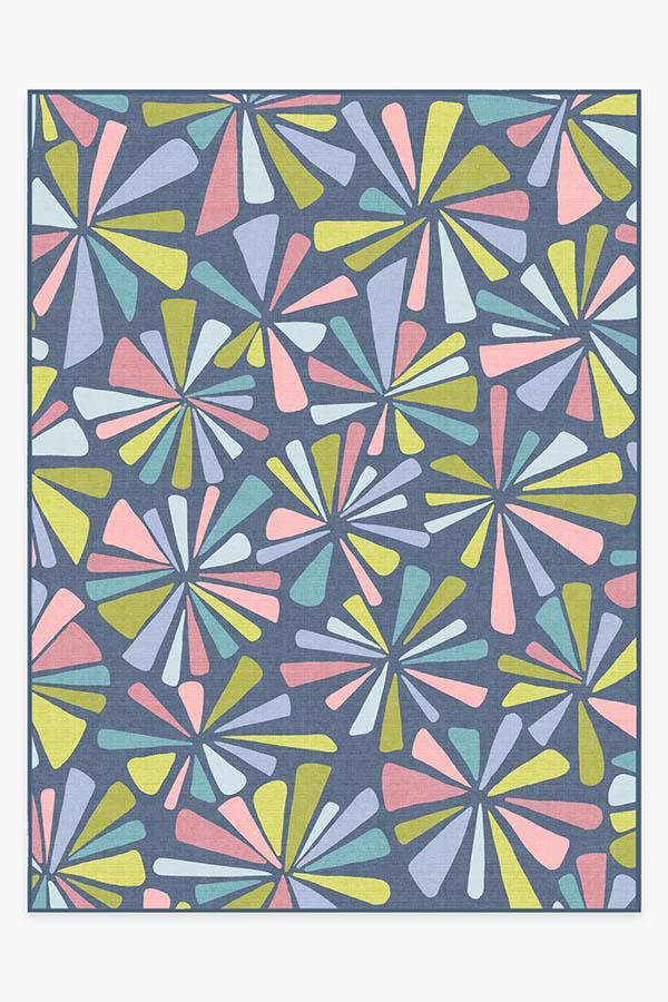 Sunburst Teal Rug 9'x12' | Stain-Resistant