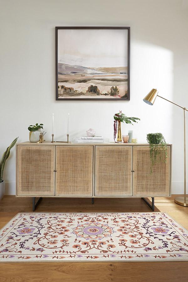 Suzani Purple Rug 3'x5' | Stain-Resistant