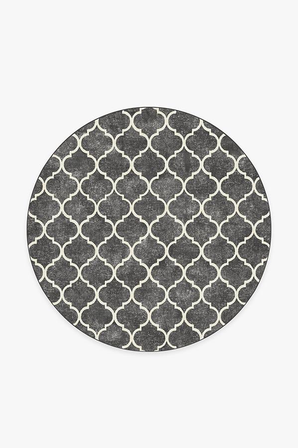 Terali Black Rug 6' Round | Stain-Resistant