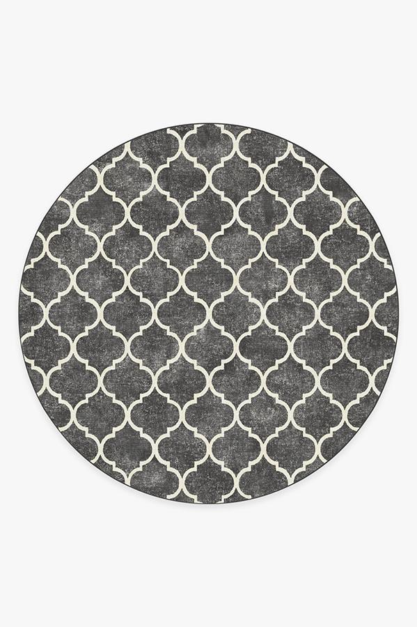 Terali Black Rug 8' Round | Stain-Resistant