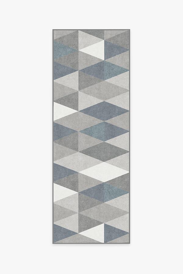 Tessera Teal Blue Rug 2.5'x7' | Stain-Resistant