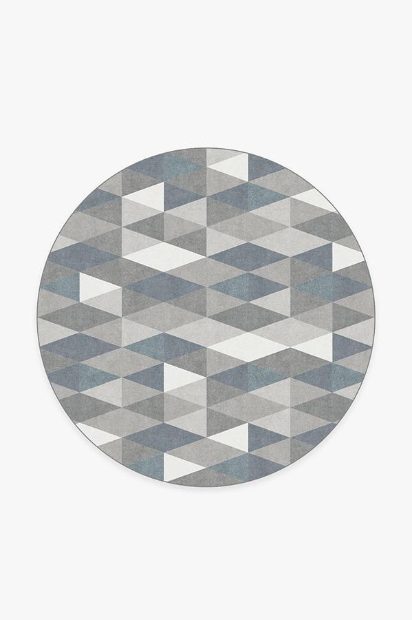 Tessera Teal Blue Rug 6' Round | Stain-Resistant