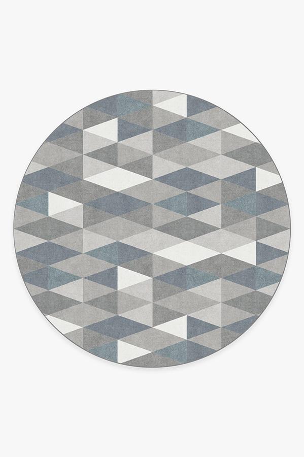 Tessera Teal Blue Rug 8' Round | Stain-Resistant