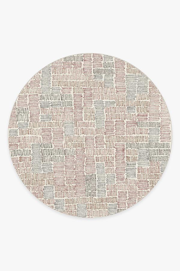 Thalia Red Rug 8' Round | Stain-Resistant