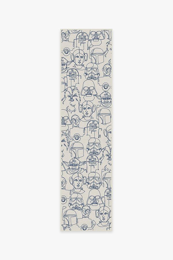 The Saga Delft Blue Rug 2.5'x10' | Stain-Resistant