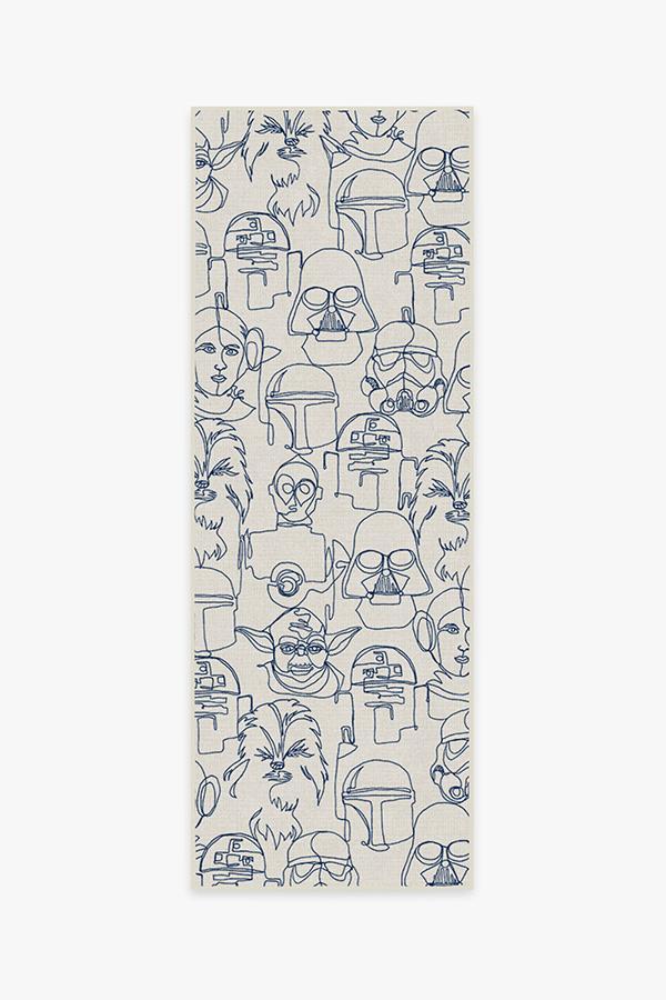 The Saga Delft Blue Rug 2.5'x7' | Stain-Resistant