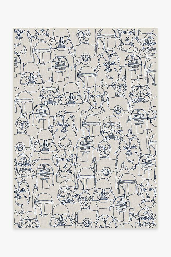 The Saga Delft Blue Rug 5'x7' | Stain-Resistant