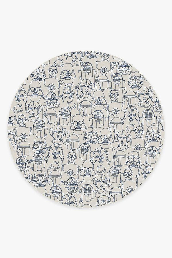 The Saga Delft Blue Rug 8' Round | Stain-Resistant