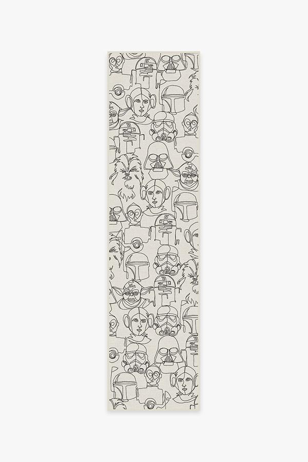 The Saga White & Black Rug 2.5'x10' | Stain-Resistant