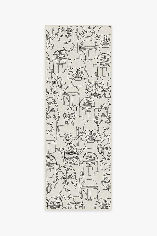 The Saga White & Black Rug 2.5'x7' | Stain-Resistant