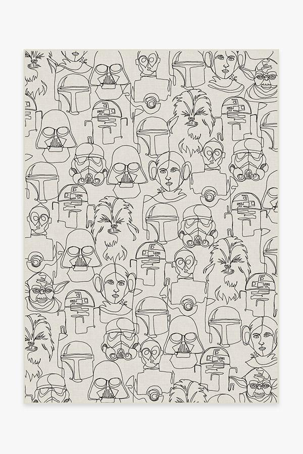 The Saga White & Black Rug 5'x7' | Stain-Resistant