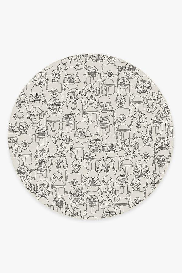 The Saga White & Black Rug 8' Round | Stain-Resistant