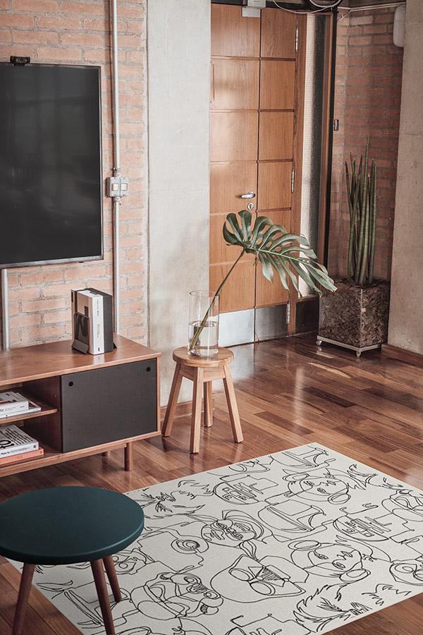The Saga White & Black Rug 3'x5' | Stain-Resistant