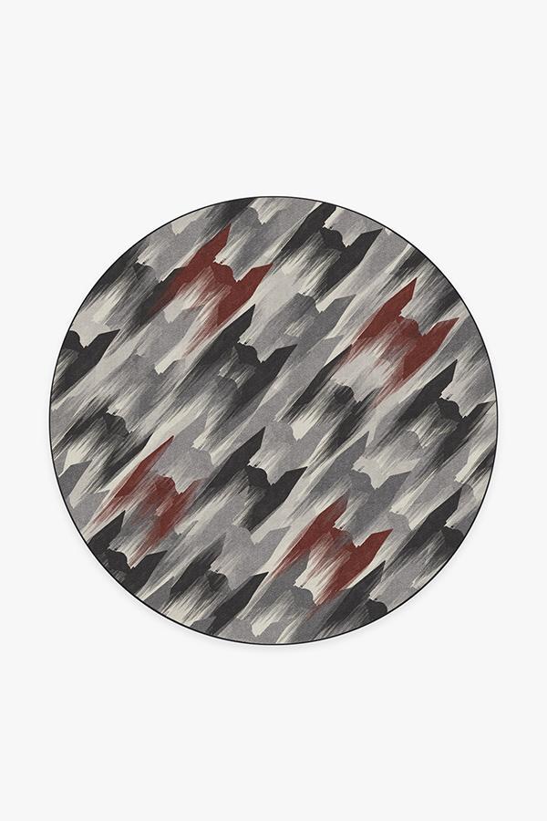 TIE Fighter Houndstooth Black Rug 6' Round | Stain-Resistant