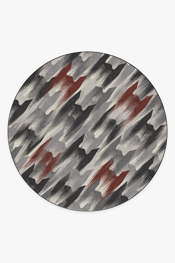 TIE Fighter Houndstooth Black Rug 8' Round | Stain-Resistant