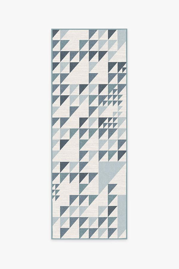 Tierce Teal Rug 2.5'x7' | Stain-Resistant