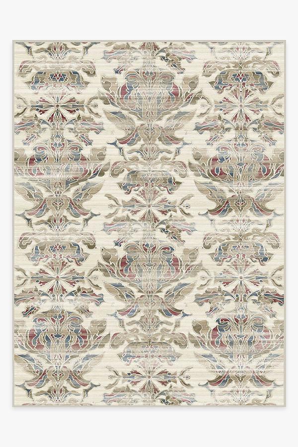 Transitional Damask Natural Rug 9'x12' | Stain-Resistant