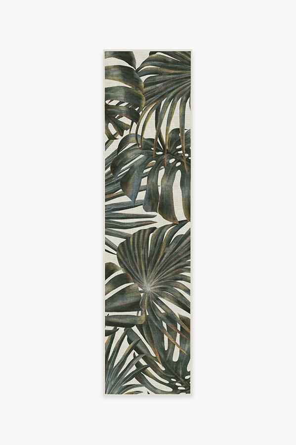 Outdoor Tropical Green Rug 2.5'x10' | Stain-Resistant