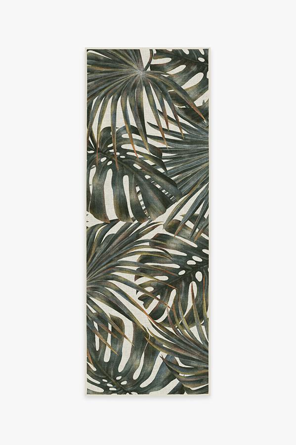 Outdoor Tropical Green Rug 2.5'x7' | Stain-Resistant