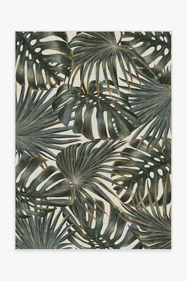 Outdoor Tropical Green Rug 5'x7' | Stain-Resistant