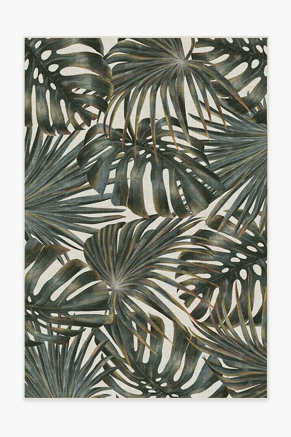 Outdoor Tropical Green Rug 6'x9' | Stain-Resistant